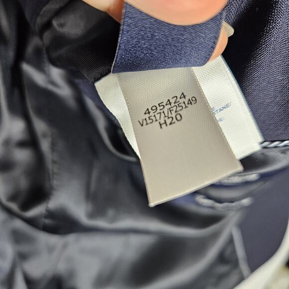 Lands' End Year Rounder Stretch Wool Blazer 44L Traditional Fit Navy Suit Jacket - Picture 7 of 16